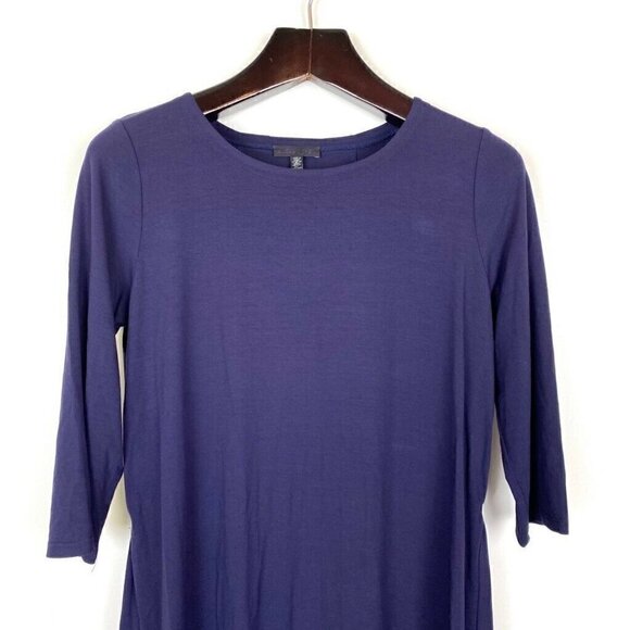 Eileen Fisher Womens Tie Back Shift Dress Blue S - Picture 2 of 9